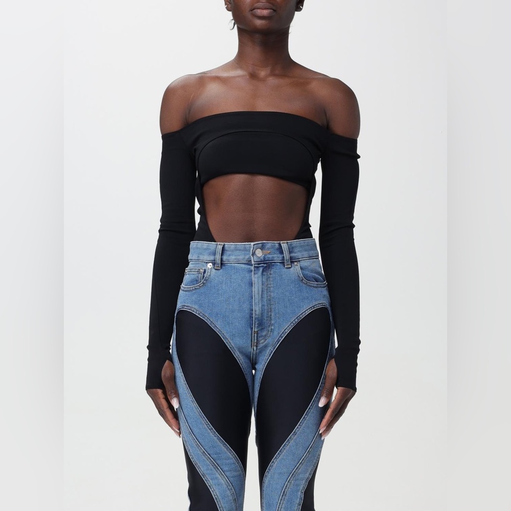 Mugler Women's Black Bodysuit